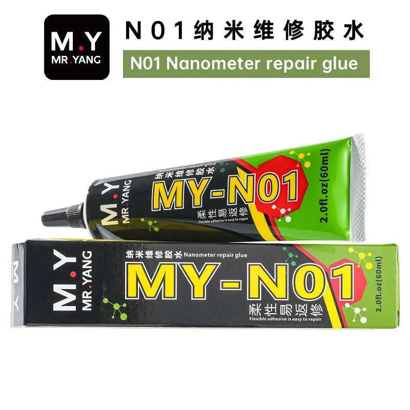 YCS MR.Yang N01/N02 Nano Glue 60ML Black/Transparent External Screen Rear Cover Warping Gluing Repair Specific Adhesive Sealant