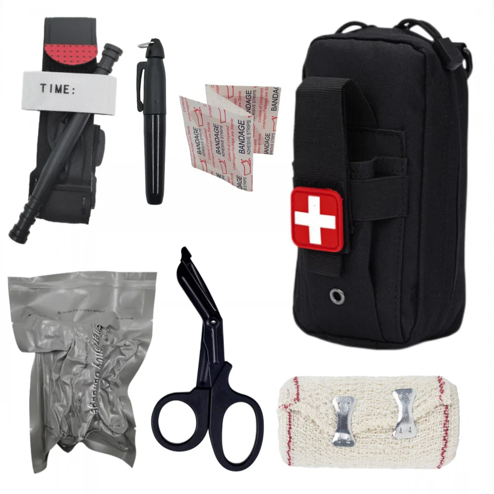 Molle First Aid EDC Bag First Aid tourniquet, scissor bandage, IFAK hunting First Aid Kit, life saving kit