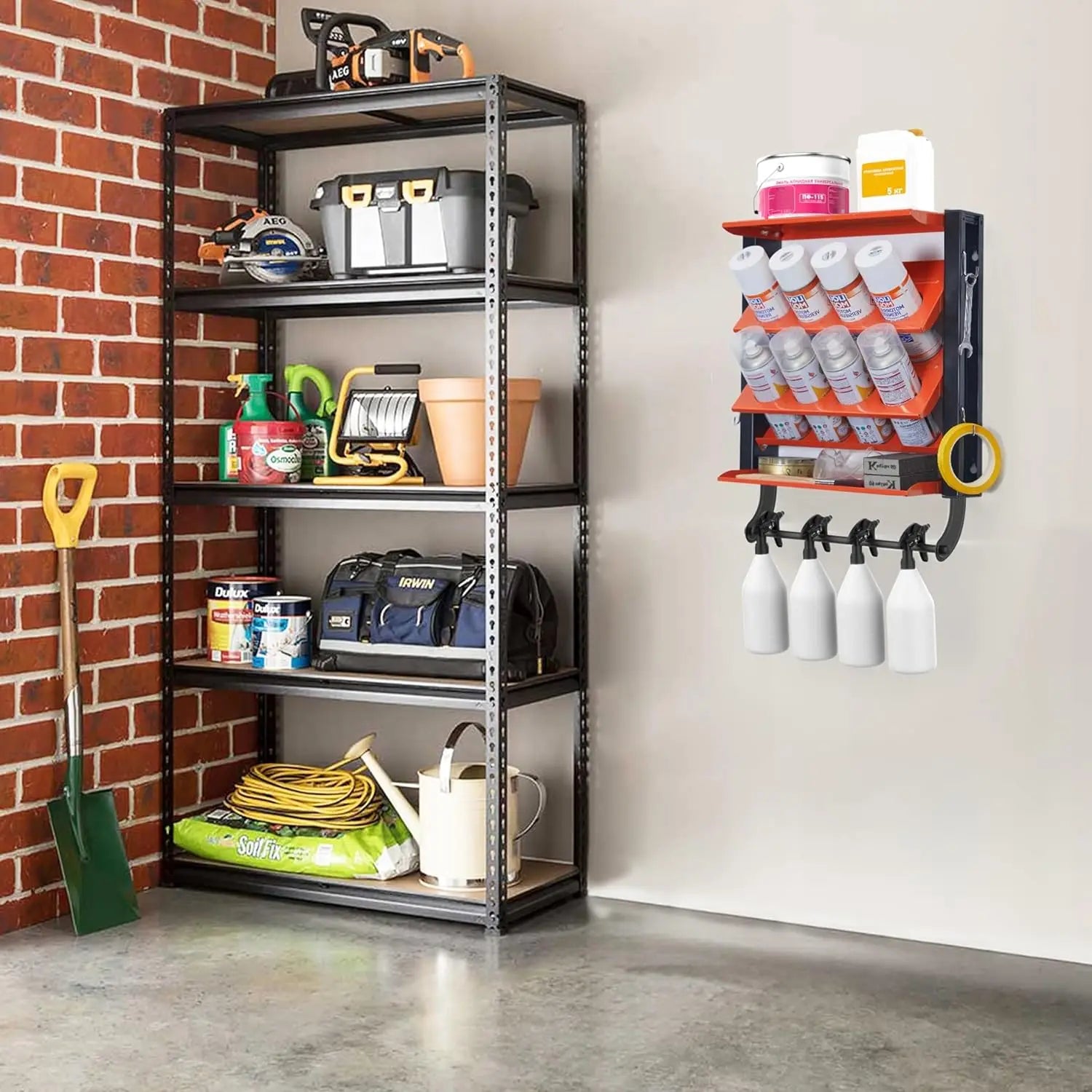 Spray Can Tool organizer Rack 3 Layers Wall Mount Heavy Duty Tool Shelf Spray Bottle Holder Workshop Garage Storage Tool Cabinet