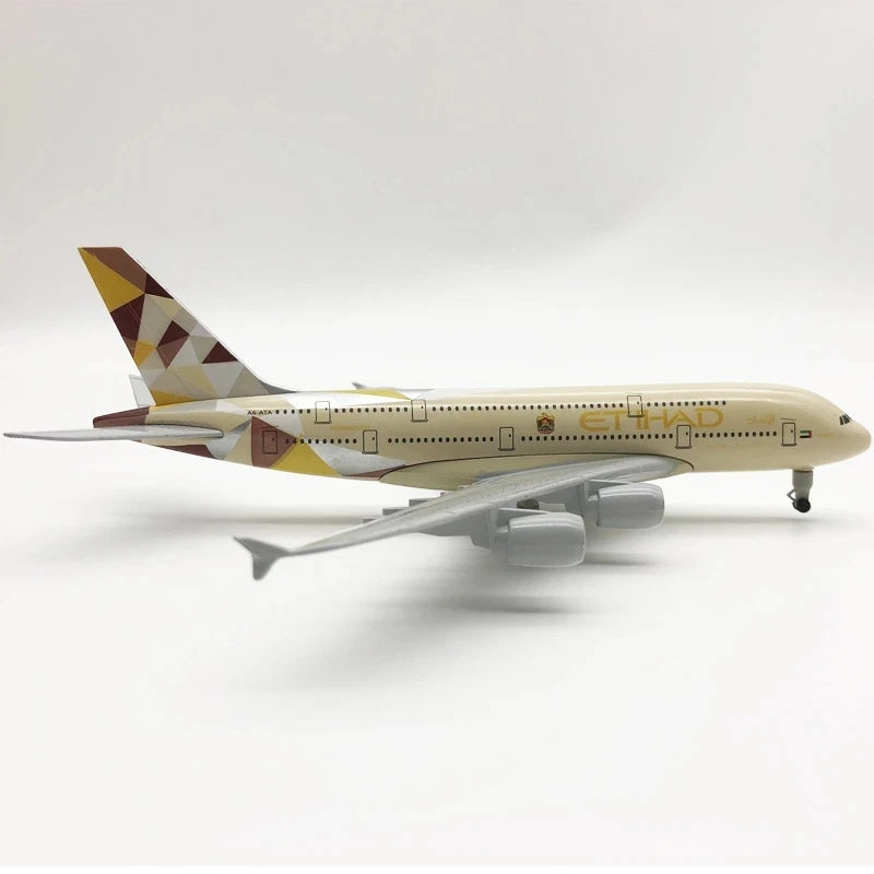 Metal Aircraft Toy 20cm Alloy Aircraft Model A380 Aircraft Airbus Etihad Airways Airplanes Model Model Collection