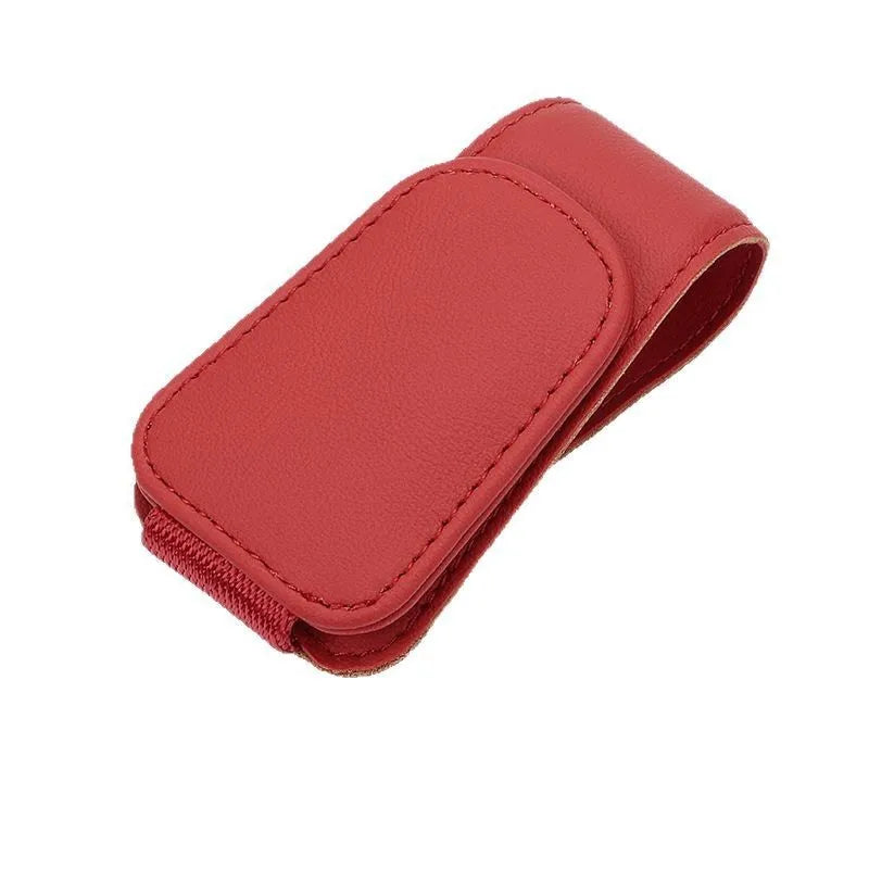 Sunglasses Holder for Car Sun Visor Leather Eyeglass Holder Ticket Card Clip Magnetic Car Glasses Holder Car Visor Accessories