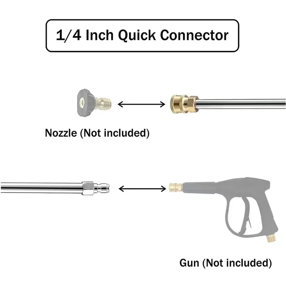 Pressure Washer Lance Extension Nozzles 4000PSI Spray Gun Wand Lance Power Pressure Washer Extension With 1/4 Quick Connect