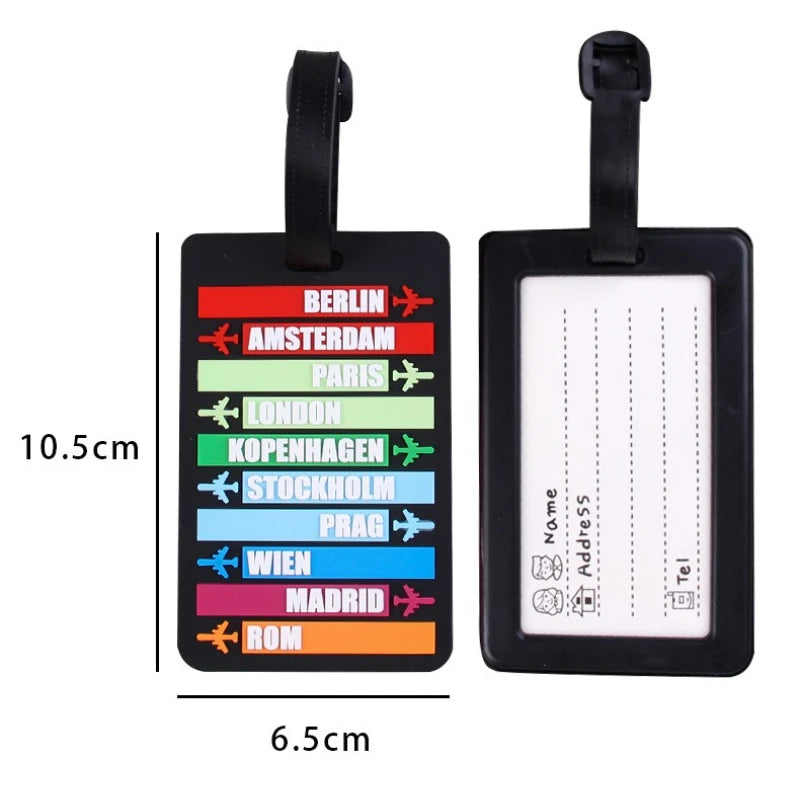 New Letter Print PVC Travel Luggage Tag Women Men  Boarding Pass Luggage Tags Suitcase Tags Name ID Address Lable Luggage Label