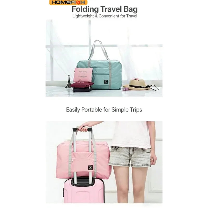 Homefish Folding Travel Storage Bag Large Capacity Luggage Handbag for Travel Moving