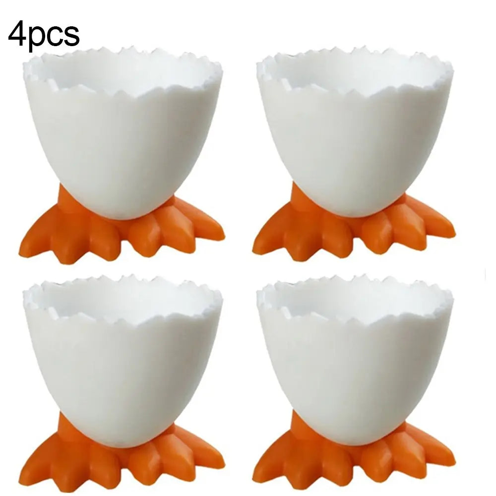 1/2/4Pcs Cute Creative Egg Cup Holder Plastic Eggs Holder with Feet Eggs Separator Boiled Eggs Container Kitchen Accessories
