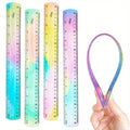 Colourful Student Flexible Ruler, Inch And Metric, 30 Cm/12 Inch, 20 Cm/8 Inch, 15 Cm/6 Inch, Random Colors Student Stationary