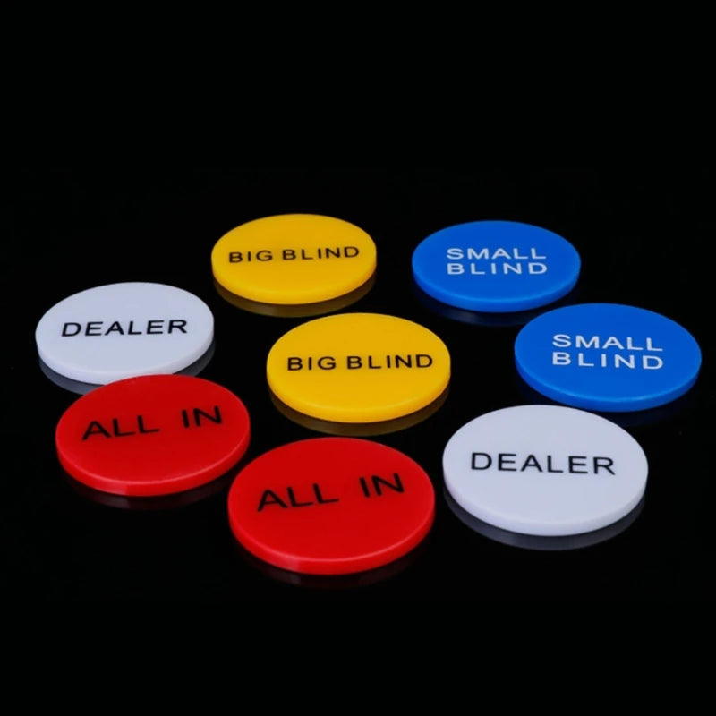 4Pcs Professional Poker Game Small Blind Big Blind Dealer Buttons Poker Cards Guard Protector Coin Poker Chip Button