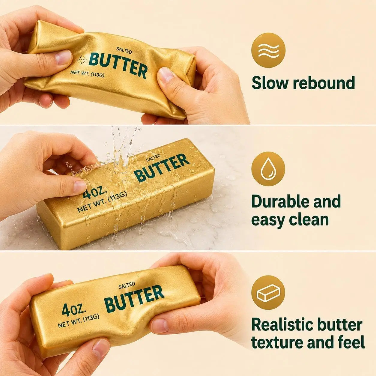 13.5cm Jumbo Golden Butter Squishy Fake Food Slow Rising Soft Squeeze Anti Stress Surprise Party Favor Goodie Bag Stuffer Gift