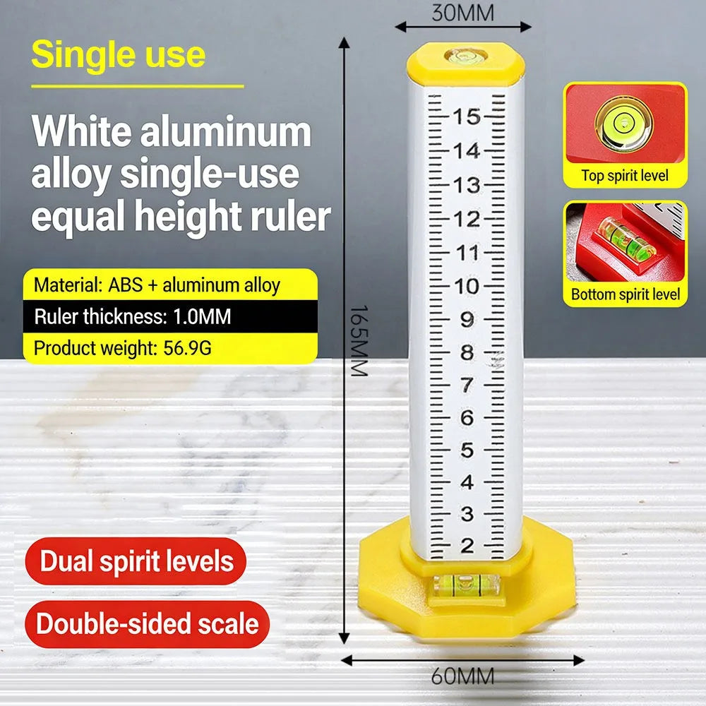Leveling Tool High Precision Level Ruler Magnetic Dual Use Height Gauge Aluminum Alloy Level Bubble Magnetic Ruler Tile Laying
