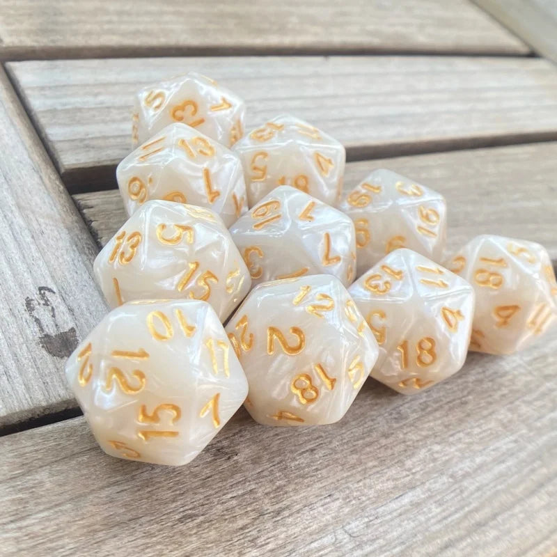 Cube 20 Sides D20 dungeon dices D&D Table board game 20 faces Acrylic Dice Sets Pearl Colorful dungeons and dragons d20 Dices