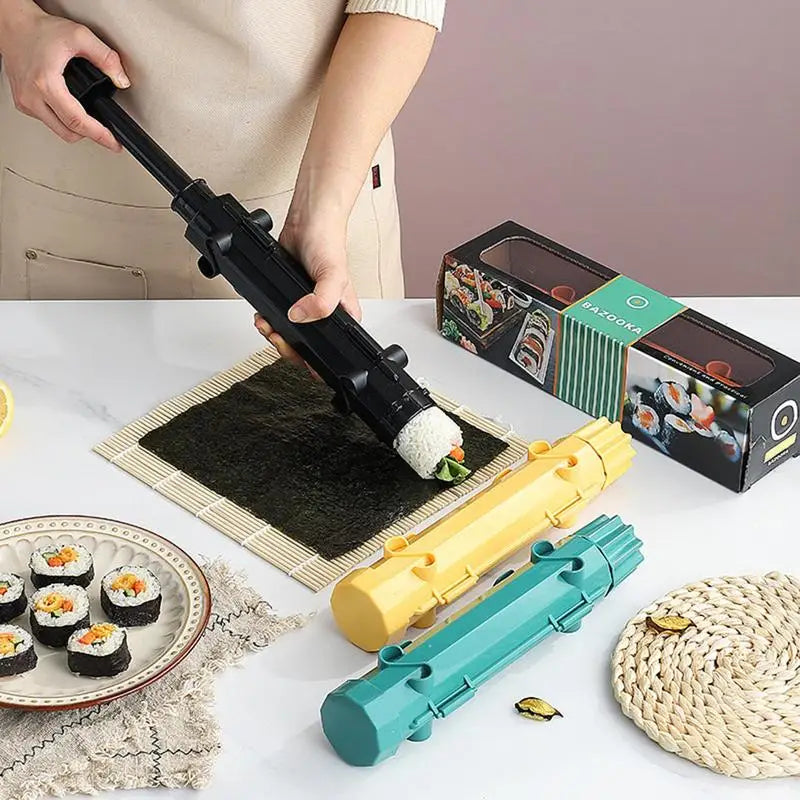 DIY Cylinder Sushi Making Machine Quick Sushi Bazooka Japanese Rolled Rice Meat Mold Rice Ball Mold Kitchen Bento Accessories