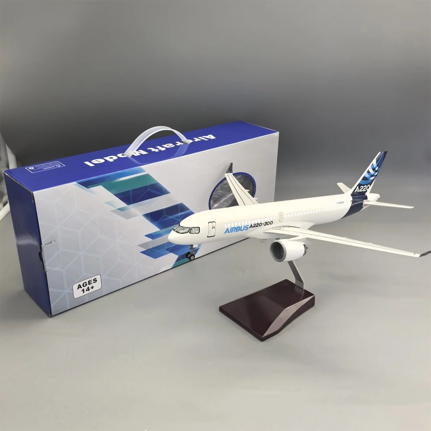 1/100 Scale for A220 prototype neo Airplane Model for Adult Pre-Built Model kit Airplane Collection Creative Tabletop Displays