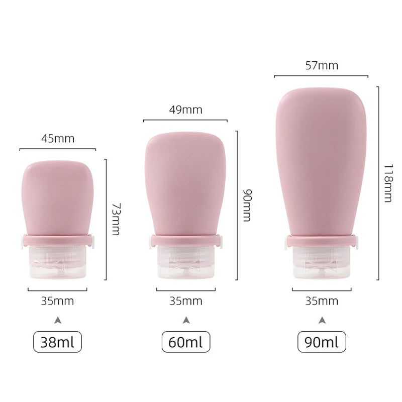 10PCS 30/60/90ml Empty Refillable Silicone Travel Soft Squeeze Tube Leakproof For Shampoo Lotion Bottle Portable Container