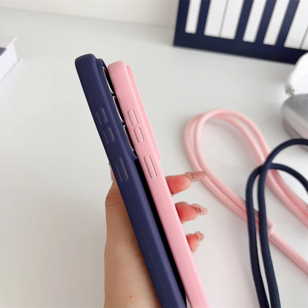 Official Lanyard Case For Samsung Galaxy S26 S25 Edge S24 Ultra S23 S22 S21 Plus S20 FE A16 A06 5G Crossbody Cord Strap Cover