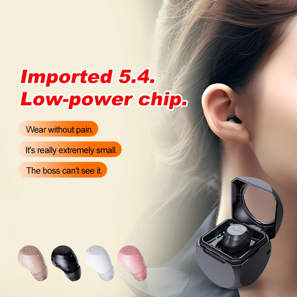 Q1 Invisible Earphones Mini Headphones Bluetooth-Compatible Wireless Stereo Semi-In-Ear Earbuds Noise Reduction Single Earphone