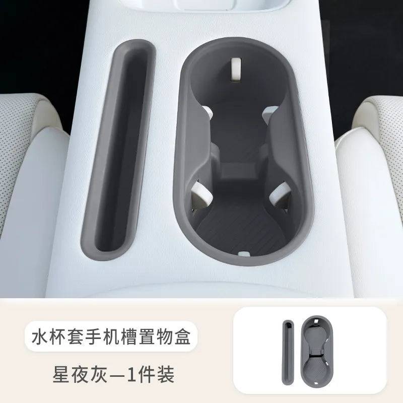 For 2026 GWM ORA 5 Dawn White Armrest Storage Box Under Console Organizer Cup Holder Phone Slot Storage Tray Interior Accessory