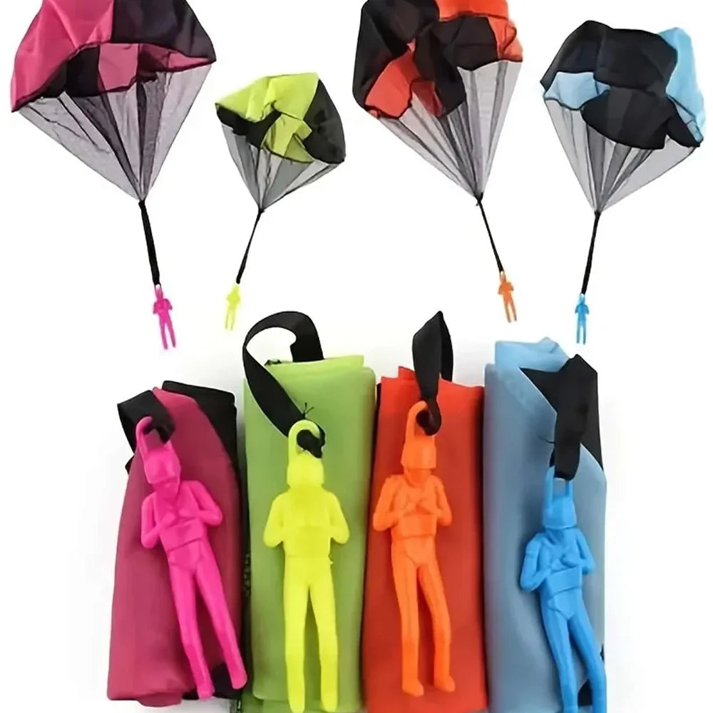 1/6 Sets Hand Throwing Parachute Kids Outdoor Funny Toys Game Play Toys for Children Fly Parachute Sport with Mini Soldier Game