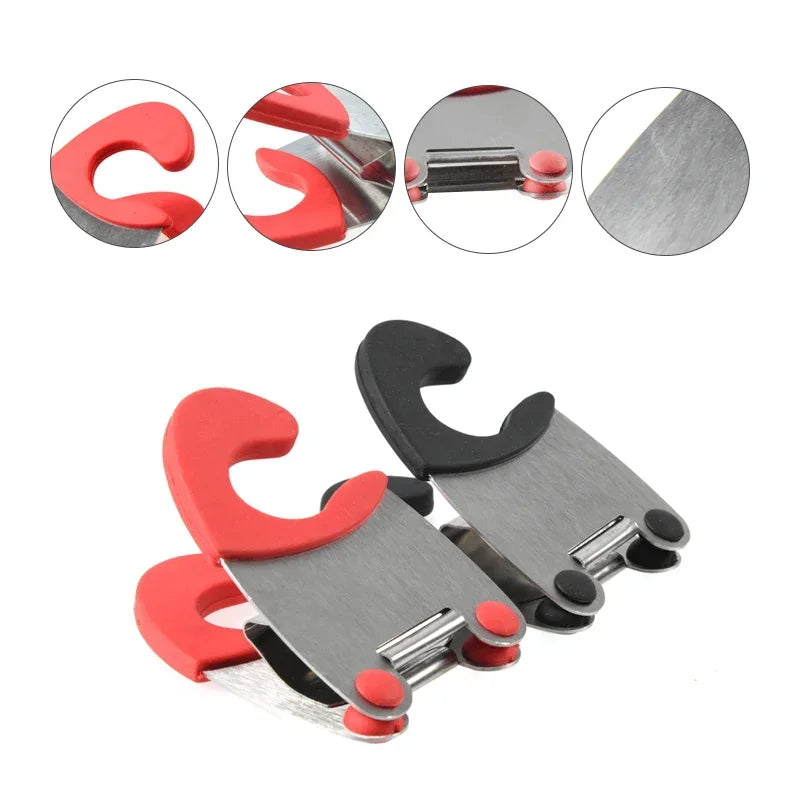 Stainless Steel Pot Side Clips Anti-scalding Spoon Holder Kitchen Gadget Rubber Kitchen Gadget Spoon Holder Rest Kitchen Gadgets