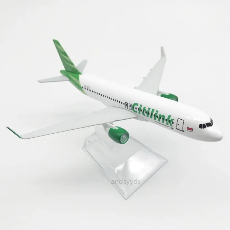 16CM Airplane Model A320 Indonesia Citilink Airways Alloy Metal Model Planes Toy Airplane For Children Collectible Desk