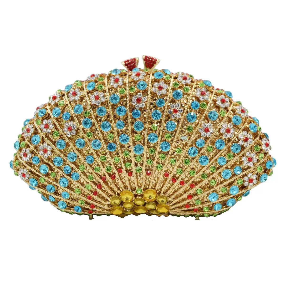 Fan Women Full Crystals Handbags for Dinner Party Luxury Diamond Evening Bag Wedding Bridal Purses Gala Banquet Gems Purse