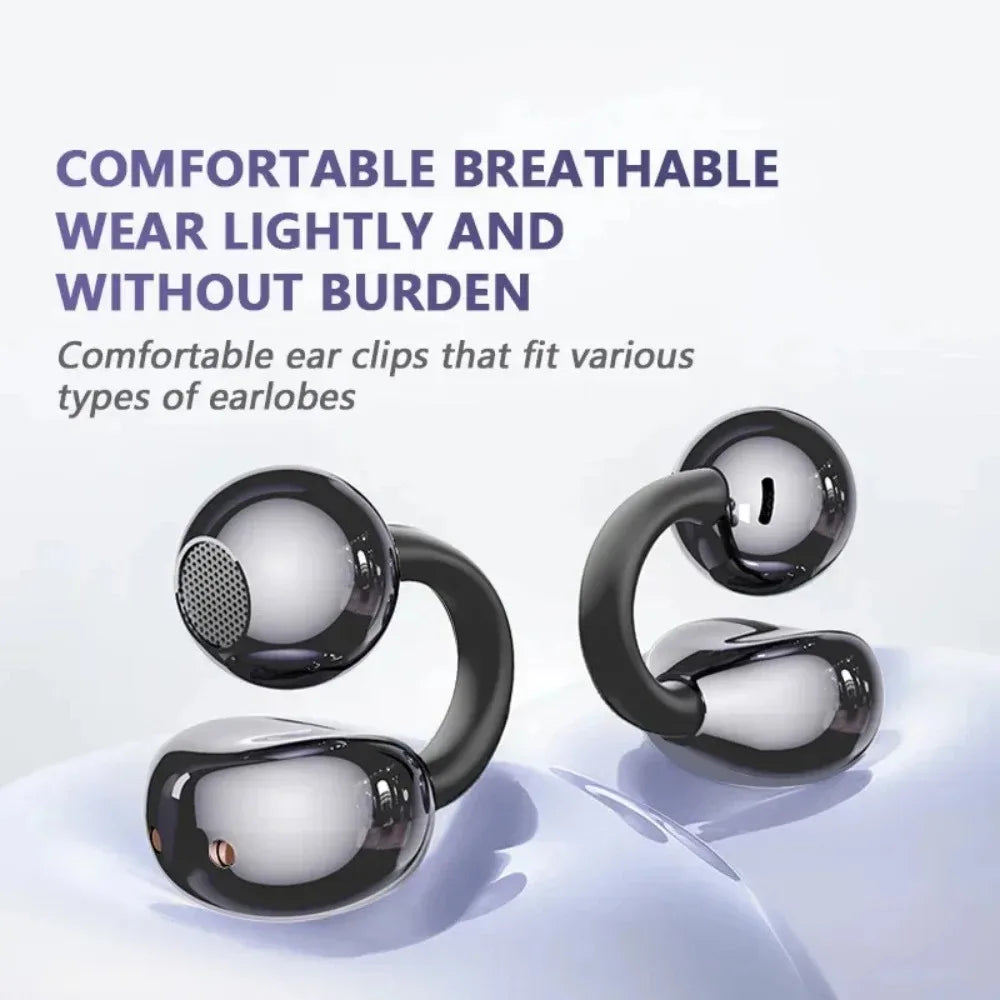 1 or 2 PCS Ear Clip Headphones Wireless Bluetooth Stereo Headset On For Android iOS Smart iPhone Xiaomi Mi Universal Headset