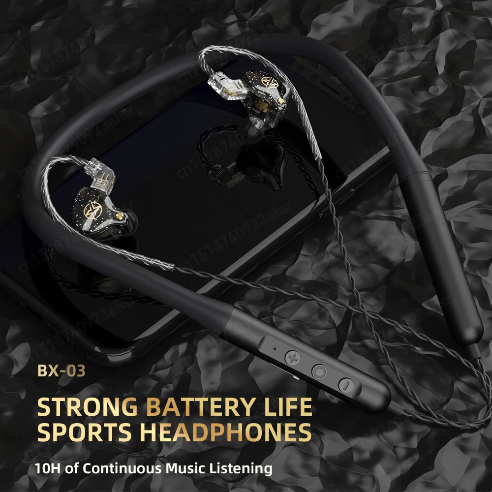 NEW Original BX-03 Neckband Bluetooth Earphones Noise Cancelling Wireless Headphones with Microphone HiFi Sports Running Earbuds