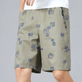 Mens Baggy Casual Shorts Cotton Drawstring Summer Beach Short Stretch Waistband Chino Golf Shorts Zipper Pockets