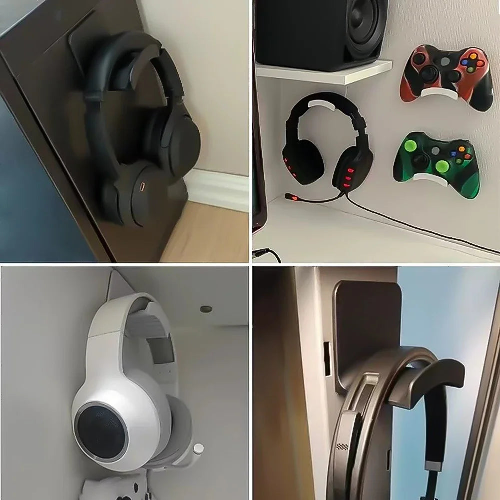 1-10pcs Universal Headphone Stand Adhesive Headphone Hook Headphone Holder for Easy Damage-Free Wall Desk Or PC Mounting
