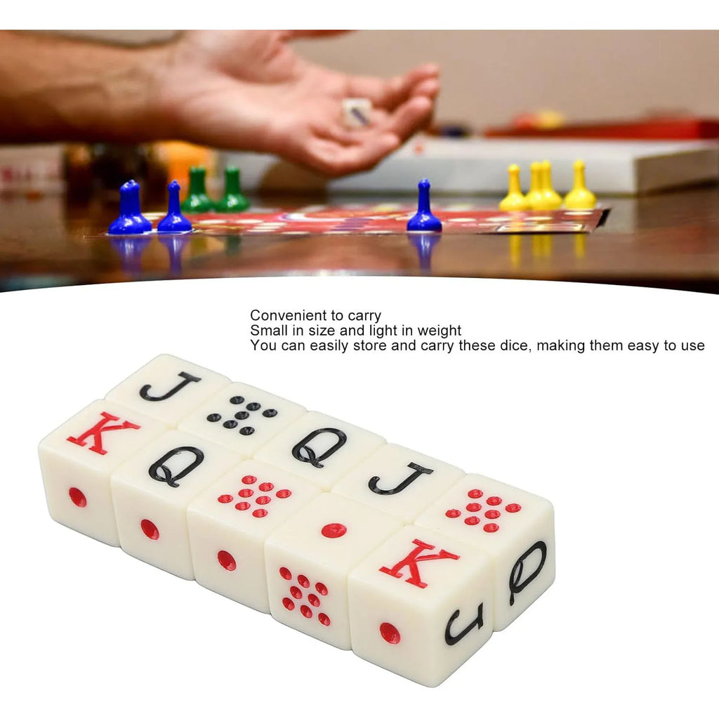 20Pcs/set 16mm Square Corner Teeth Yellow Acrylic Poker Dice JQK Dice Table Game Dice Spanish Dice