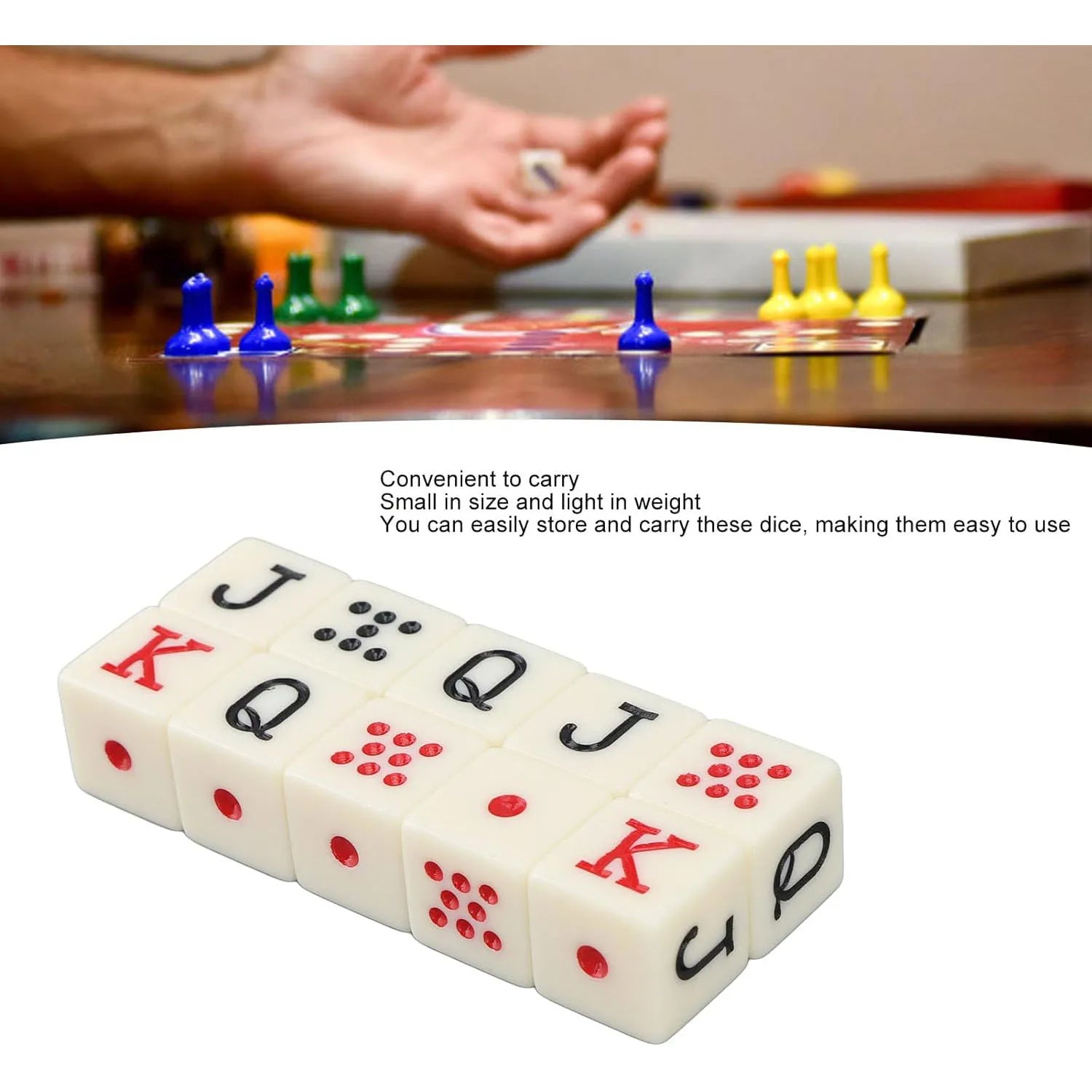 20Pcs/set 16mm Square Corner Teeth Yellow Acrylic Poker Dice JQK Dice Table Game Dice Spanish Dice