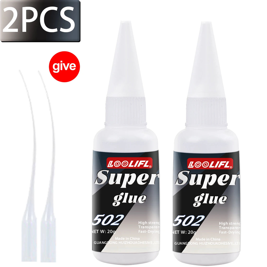 502 Super Glue extra strong Cyanoacrylate Universal Quick-drying Instant Adhesive Leather RubberWood Metal Bond Liquid Glue Tool