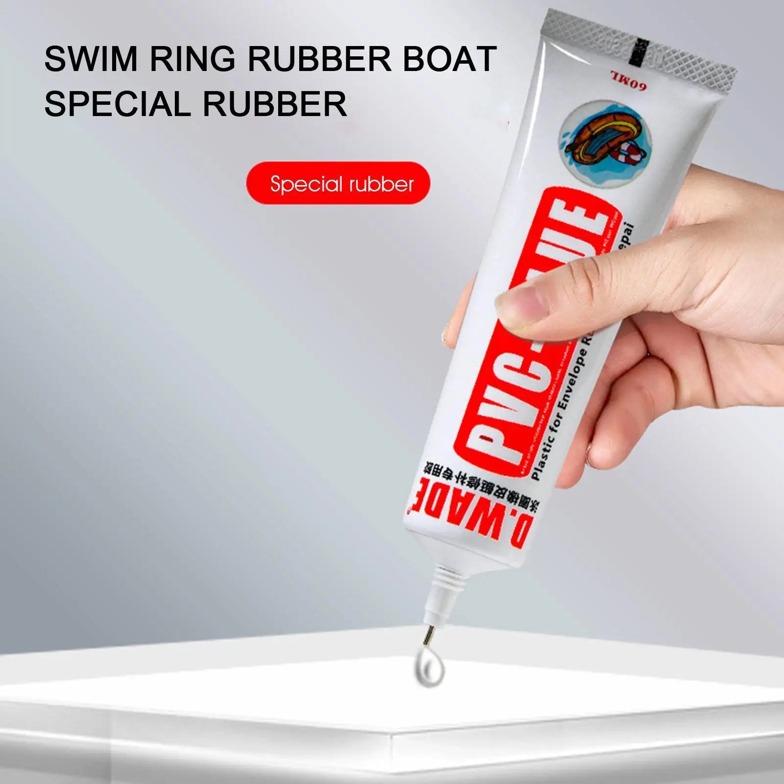 60ml PVC Adhesive Inflatable Boat Repair Glue Waterproof PVC Inflatable Glue for PVC Boats Air Mattress Inflatable Toys Repair