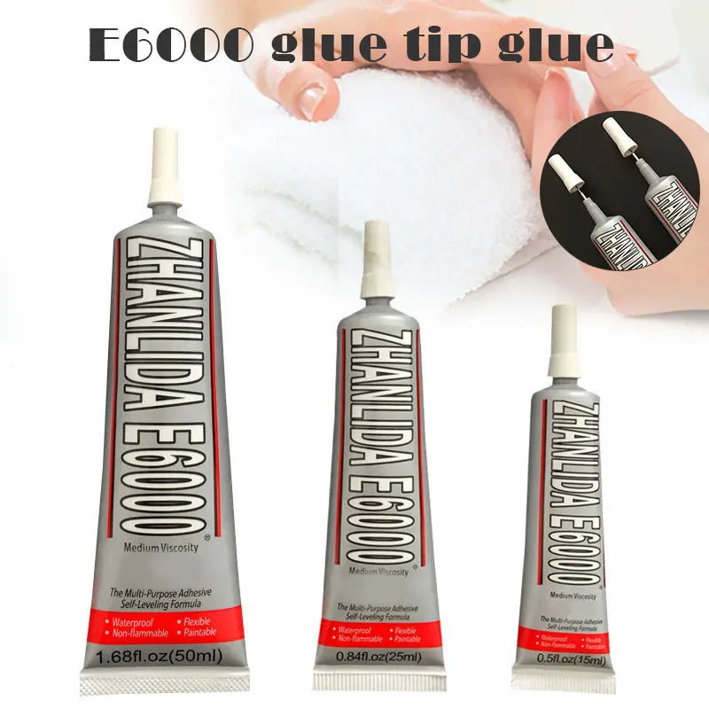Zhanlida E6000 Clear Contact Adhesive For Jewelry Rhinestonne Crafts With Precision Applicator Tip - 110ml 50ml 25ml 15ml Glue