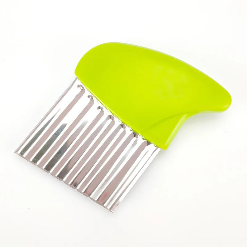 1/2Pcs Stainless Steel Wavy Potato Cutter, Multifunctional Wave Vegetable Slicer for Fries, Potato Strip Cutting Kitchen Gadget