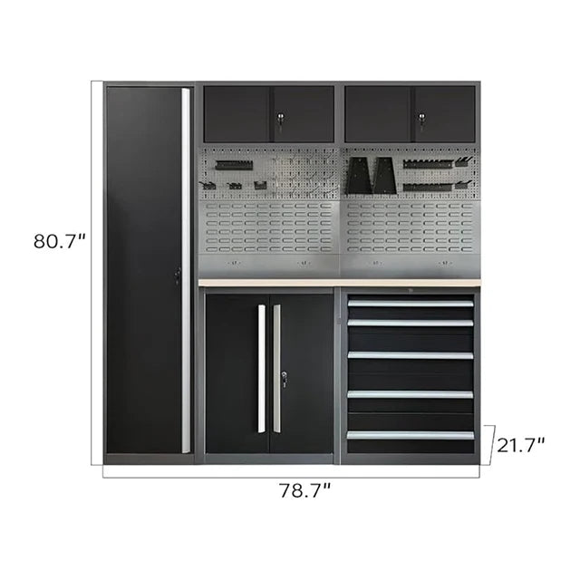 JZD Stainless Steel Tool Cabinet Industrial Workbench with Drawers Garage Storage Wall Cabinet Complete Workshop Tool Trolley