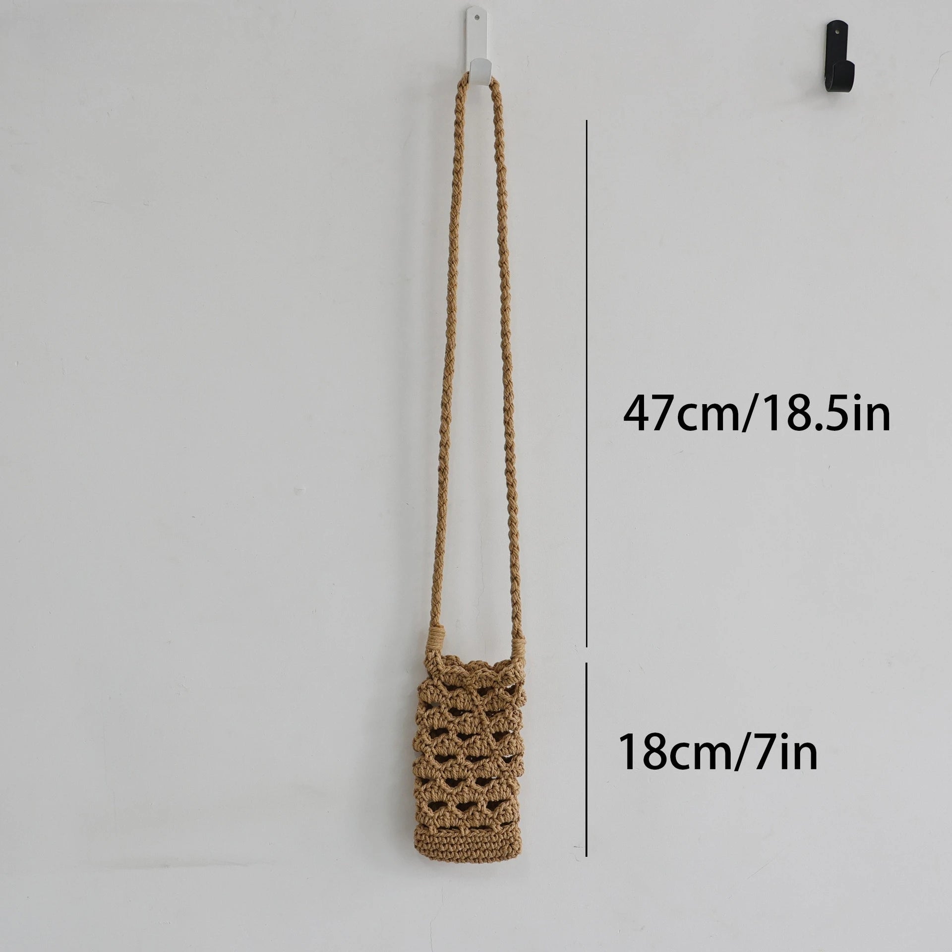 Hand-woven mobile phone bag summer small bag mini messenger holiday women's bag various combinations cotton rope bag net pocket