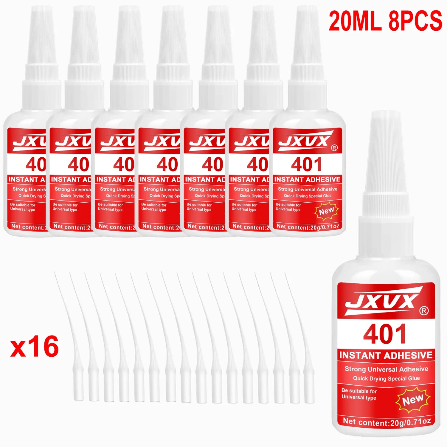 JXVX 401 Instant Strength Adhesive 20g Precision Universal Needle Force Tape for Repair of Various Materials 1-10pcs