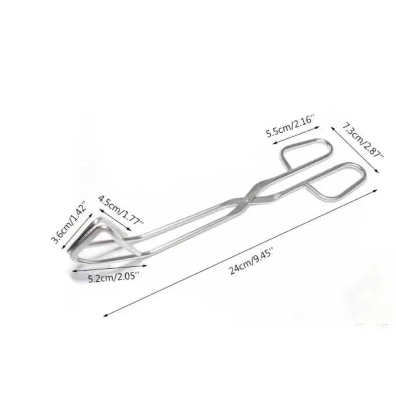 BBQ Clip Tongs Stainless Steel Heat Resistant Hollow Out Design for Sandwich Bread Outdoor Grilling and Kitchen Accessories