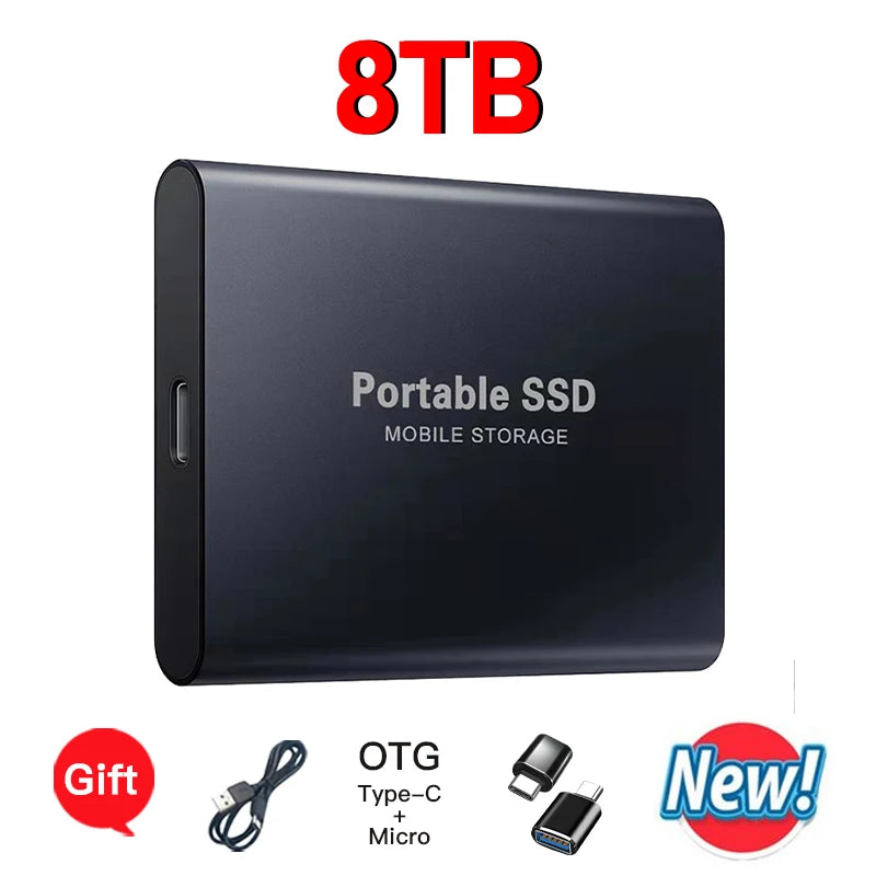 High-speed SSD 2TB Portable External Hard Drive Suitable for daily storage and backup