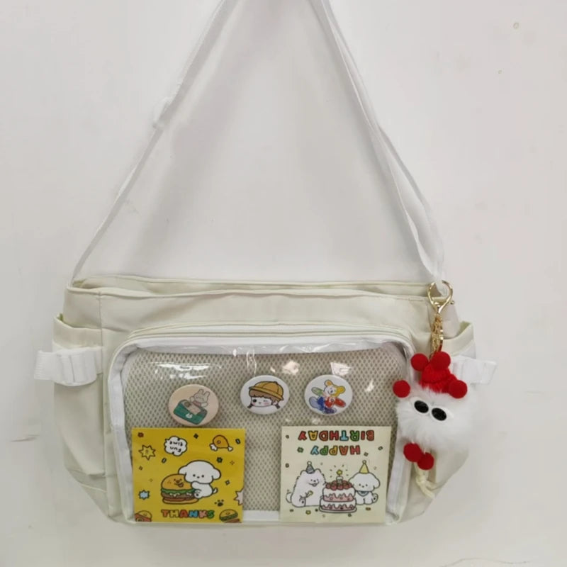 College Style Crossbody Bag with Large Capacity for Class Book Carrying Mailman Bag for Girls Casual Shoulder Crossbody Bag