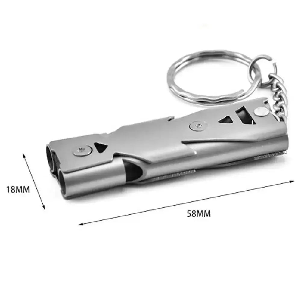 1/2pcs Double Pipe Whistle Pendant Keychain High Decibel Portable Outdoor Survival Emergency Camping Tool Multifunction 1PC