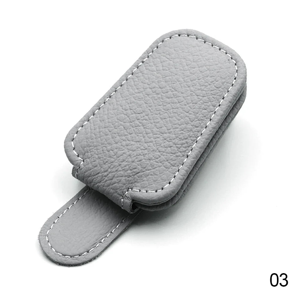 Magnetic Leather Eyeglass Hanger Clip Universal Car Sunglasses Holder Magnetic Eyeglass Hanger Clip For Cars Ticket Card Clip