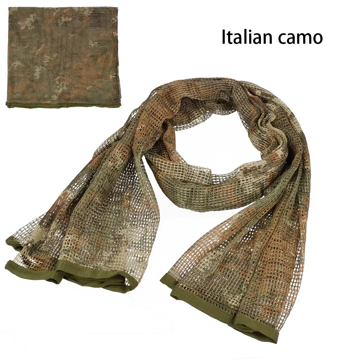 Camouflage Netting Scarf Sniper Veil Camo Mesh Face Scarf Veil Shemagh Head Wrap for Outdoor Camping Hiking Hunting Scarves