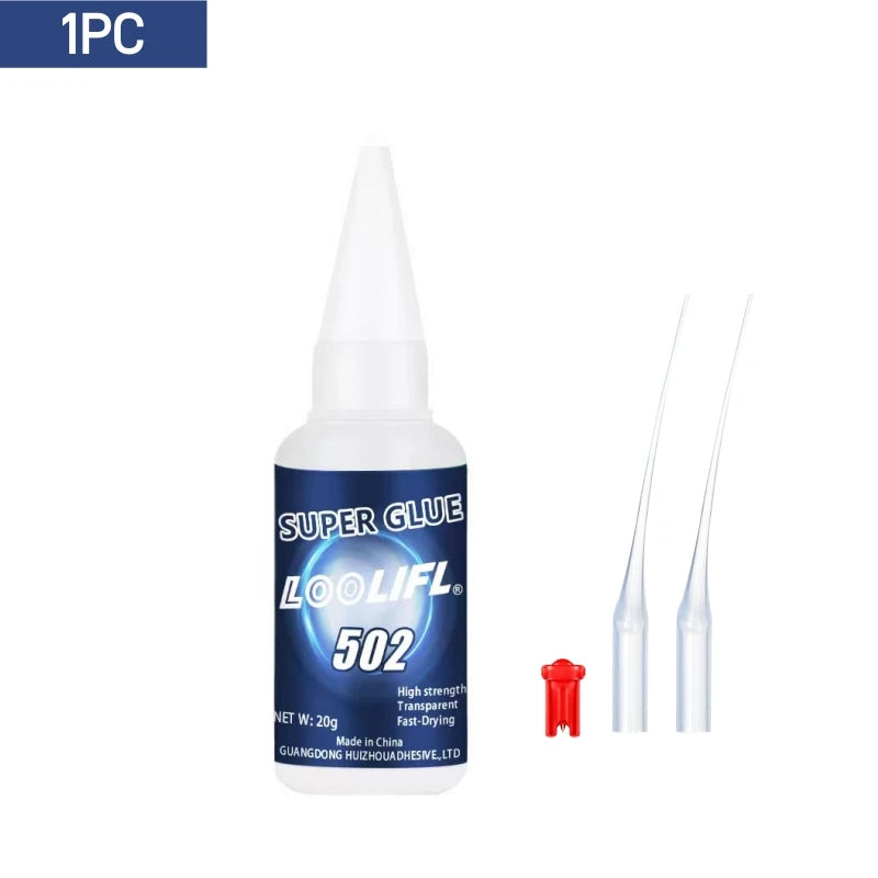 8PCS LOOLIFL 502 Super Glue 20g Strong Instant CA Adhesive Waterproof With Nozzles Metal Wood Glass Car DIY Craft Repair