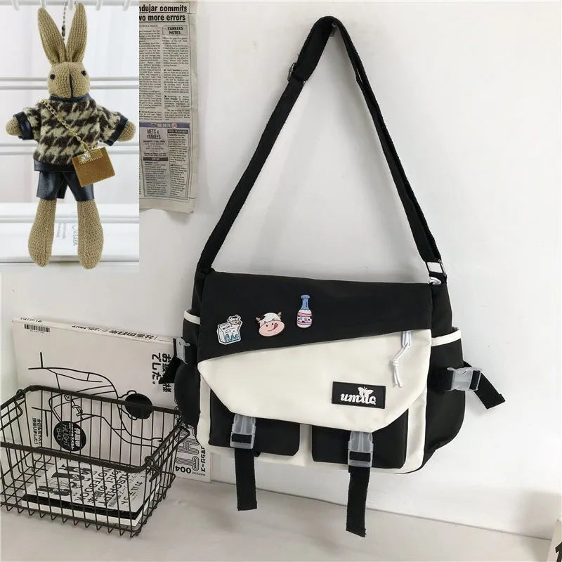 Nylon Handbags Shoulder Bag Large Capacity Crossbody Bags for Teenager Girls Men Harajuku Messenger Bag Student School Bags Sac