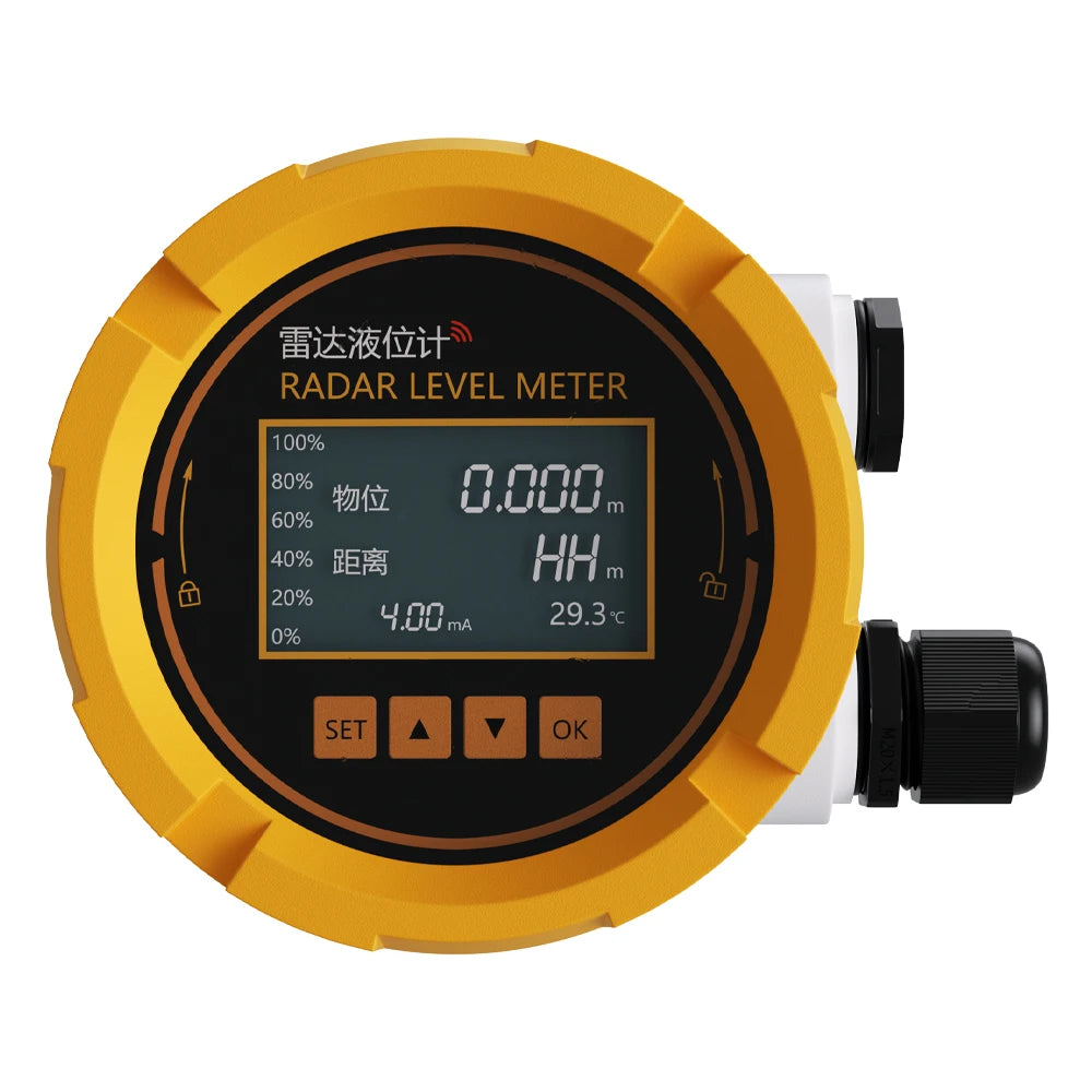 4-20ma RS485 Industrial Millimeter Wave Radar Silo Level Sensor Fuel Liquid Water Level Radar Meter for Feed Mill