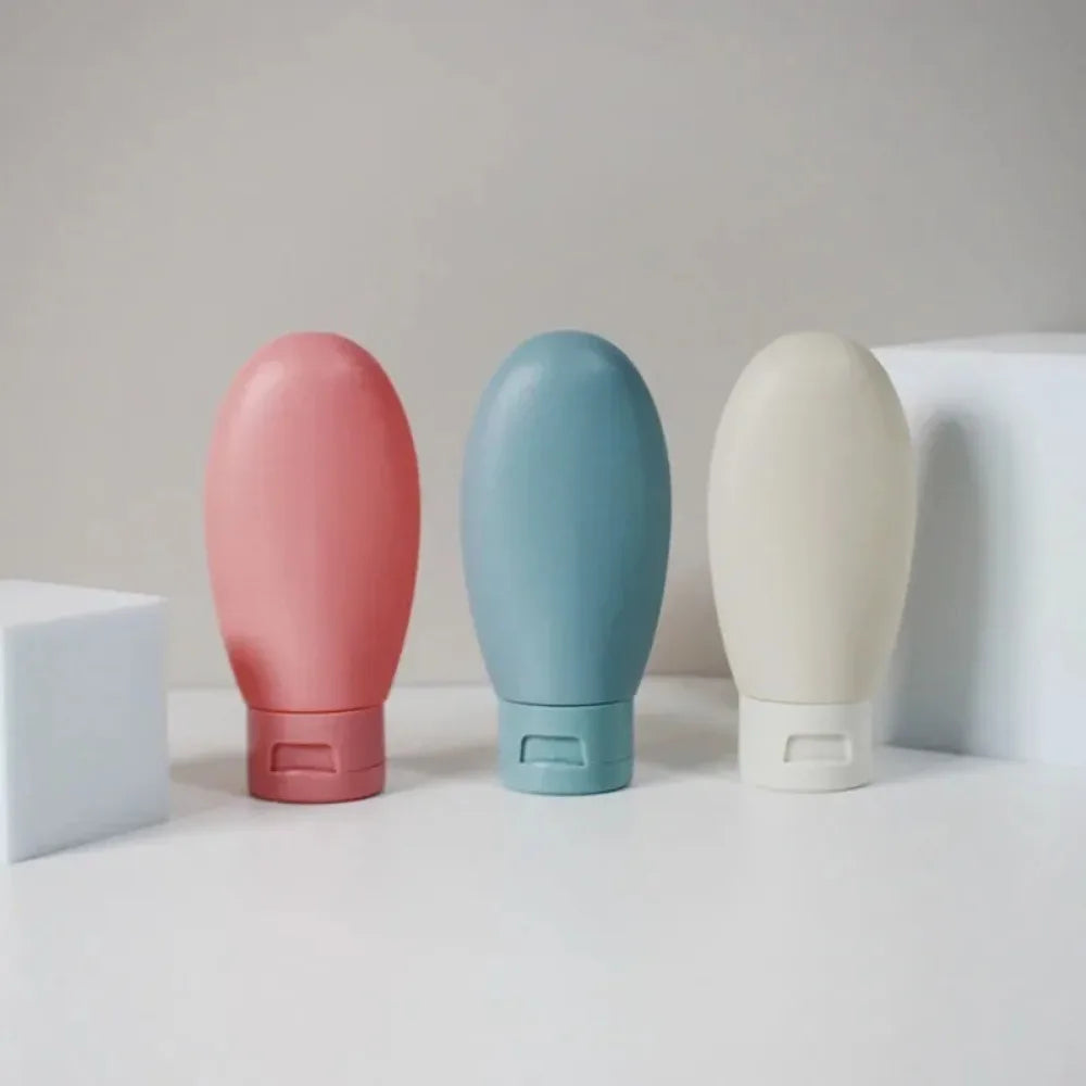 4Pcs Set Soft Silicone Travel Bottles Leakproof Squeeze Tube Refillable Lotion Container Portable for Shampoo Conditioner Lotion