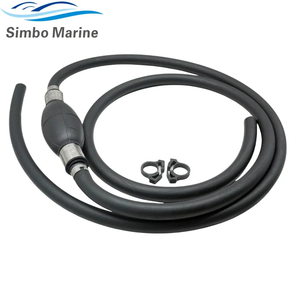 3/8" Marine Outboard Boat Motor Fuel Gas Hose Line Assembly with Primer Bulb