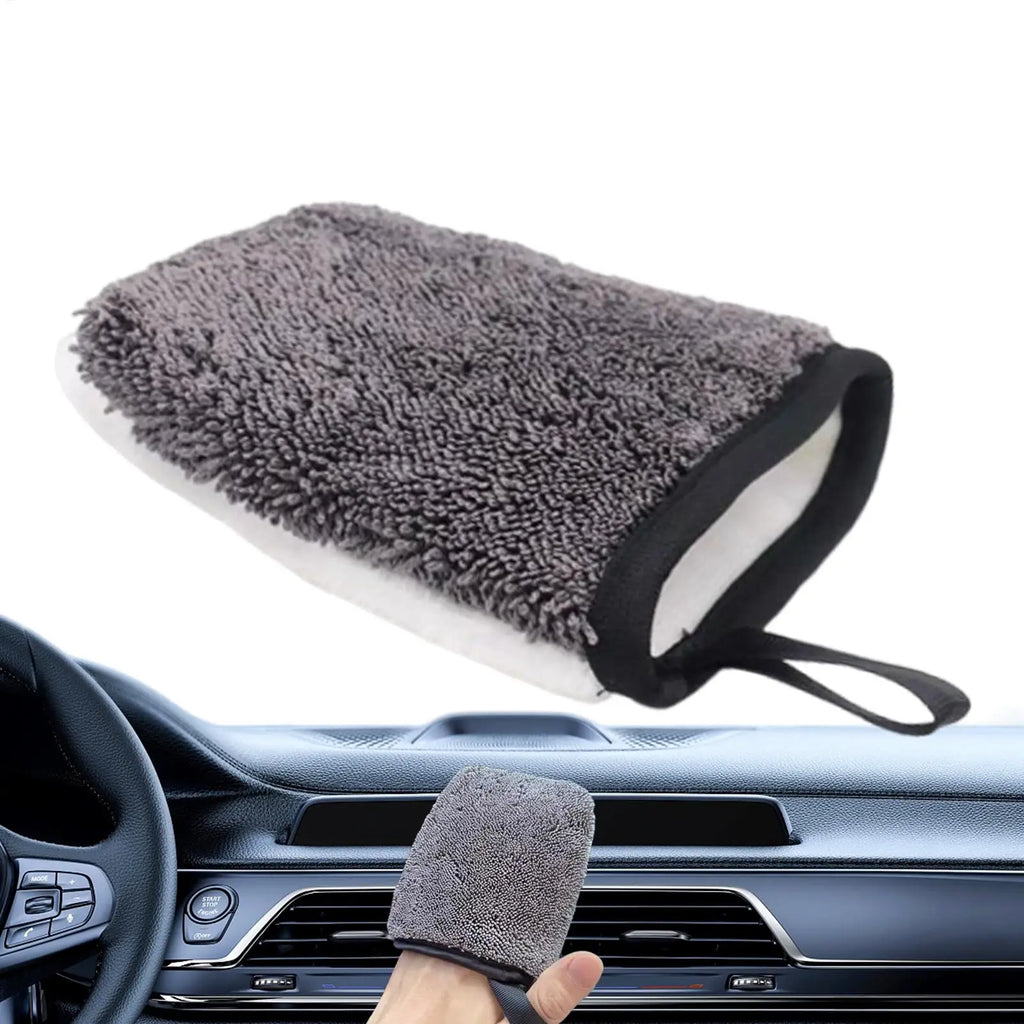 Ergonomic Car Interior Cleaning Mitt Double-Sided Detailing Scrubbing Twist Gloves Cloth for Instrument Panel Door Leather Seat