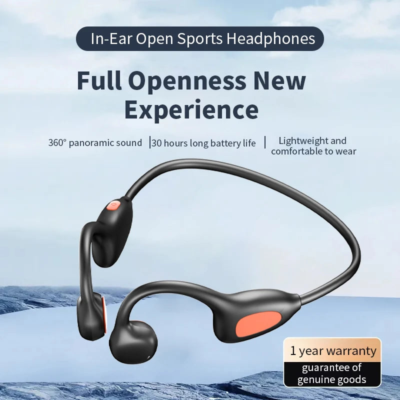Air Conduction Headphones High Quality 5.4 Bone Conduction Sports Bluetooth Headphones Hifi Stereo Music with Mic Earbuds